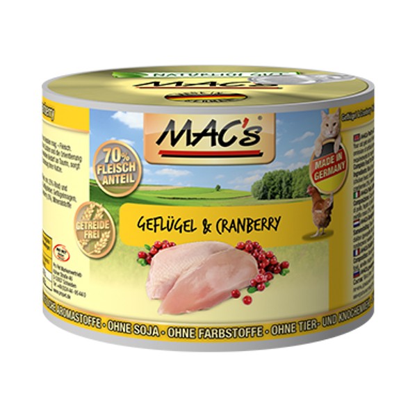 MAC’s Cat Geflügel & Cranberry 200 g Dose