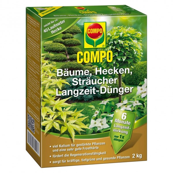 COMPO Bäume, Hecken, Sträucher Langzeit-Dünger 2 kg Schachtel