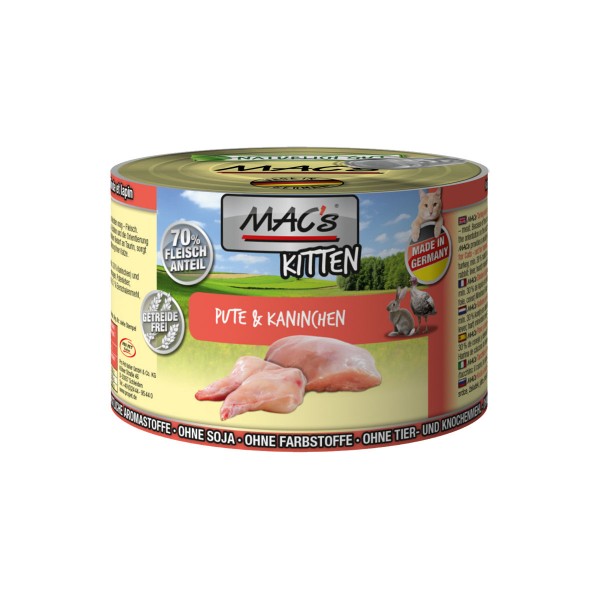 MAC’s Cat Kitten Pute & Kaninchen 200 g Dose