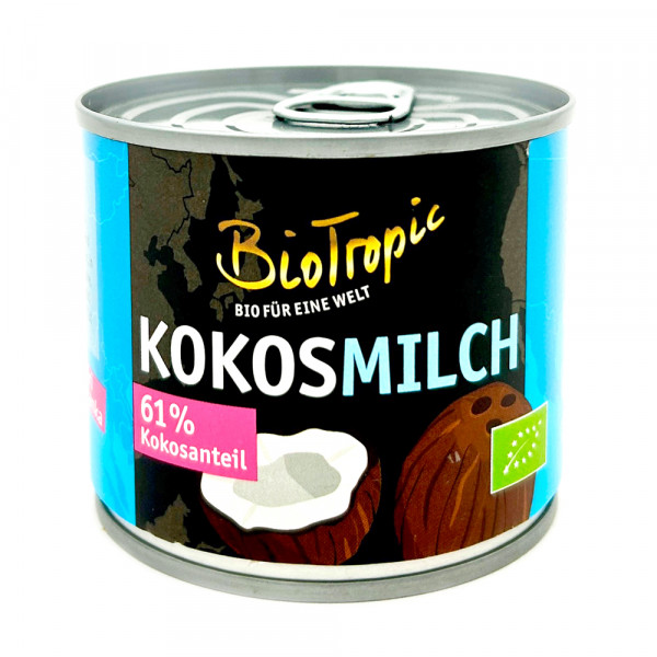BIO Kokosmilch 61% glutenfrei 200 ml - Der perfekte Sahne-Ersatz