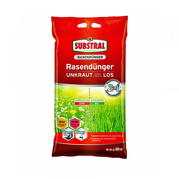 SUBSTRAL Rasendünger 2 in 1 UNKRAUT bleibt chancenLOS 9,1 kg