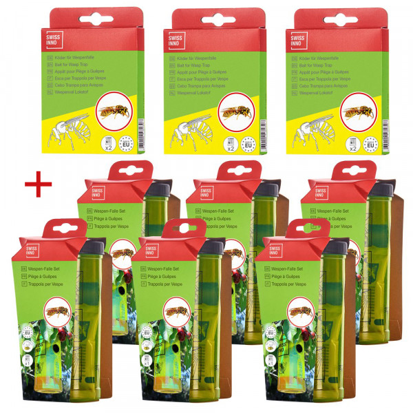 Natural Control Wespen-Falle Set 6 Stück + 3 x 2 Ersatz-Naturköder