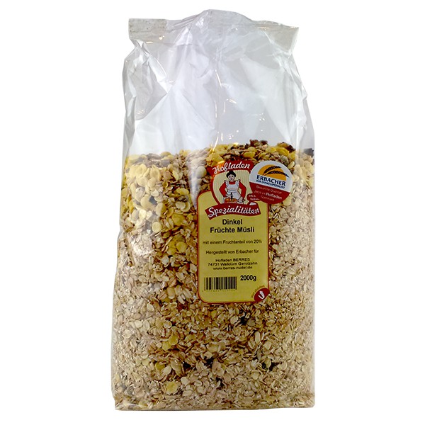 Erbacher Dinkel Früchte Müsli 2 kg