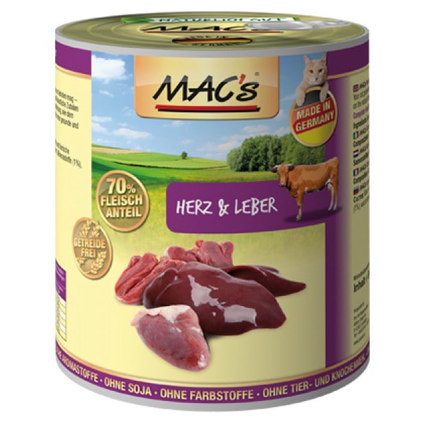 MAC’s Cat Herz & Leber getreidefrei 800 g Dose