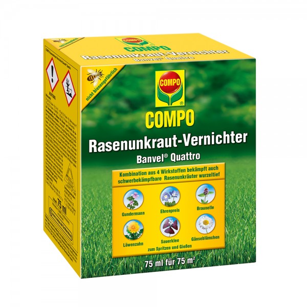 COMPO Rasenunkraut-Vernichter Banvel® Quattro 75 ml (Flasche mit Dosierbecher)