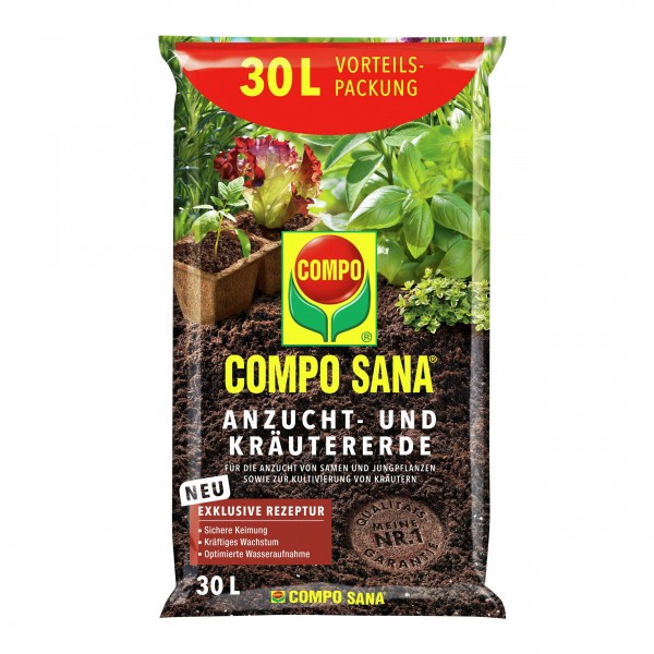 COMPO SANA Anzucht- und Kräutererde 30 Liter