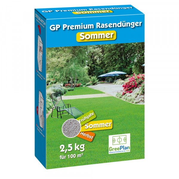 Greenplan GP Premium Rasendünger Sommer 2,5 kg 20+5+8(+4)+Eisen für 100 m²