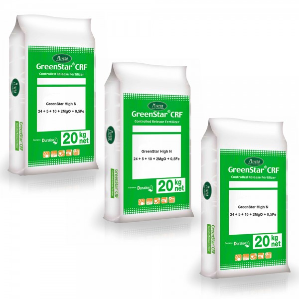 GreenStar CRF High N 24+5+10 (+2MgO+0,5Fe) Volldünger 3 x 20 kg