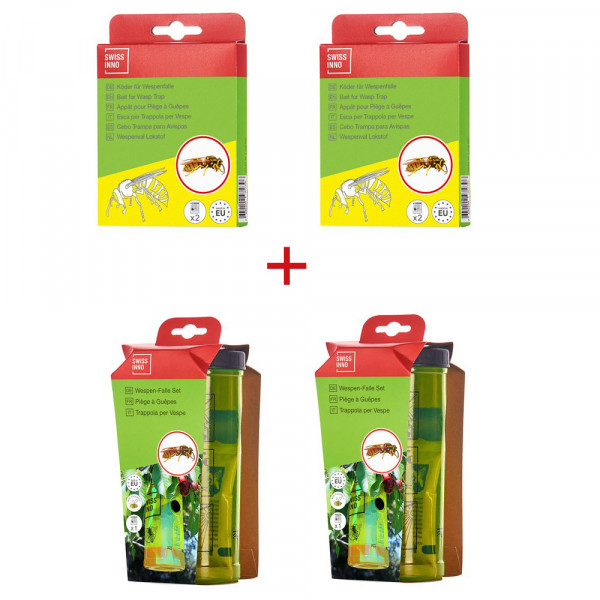 Natural Control Wespen-Falle Set 2 Stück + 2 x 2 Ersatz-Naturköder