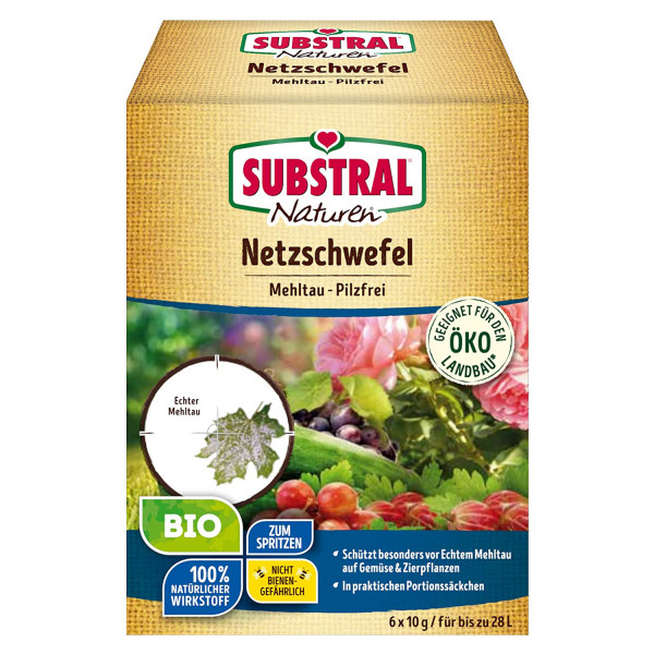 SUBSTRAL Naturen Bio Netzschwefel Mehltau-Pilzfrei 60 g