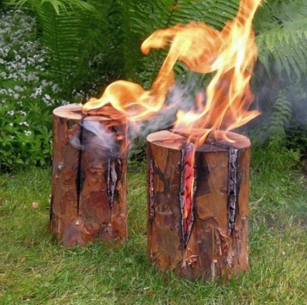 Original Schwedenfeuer, 5 Stück Höhe 25 cm