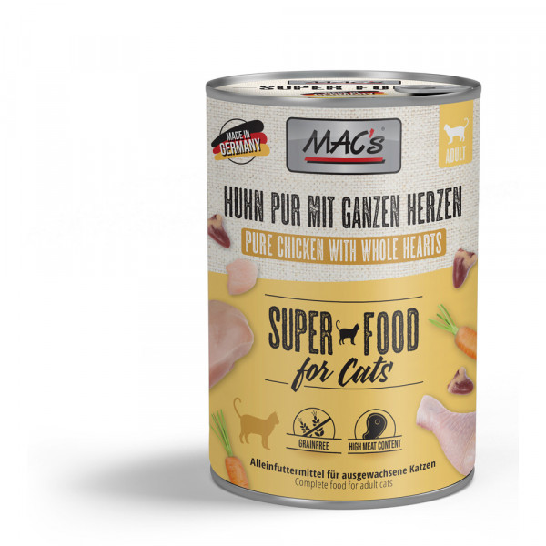 MAC’s Cat Huhn PUR mit ganzen Geflügelherzen 400 g Dose