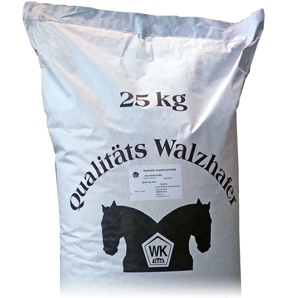 Pauls Mühle Walzhafer gelb / schwarz doppelt gereinigt 25 kg