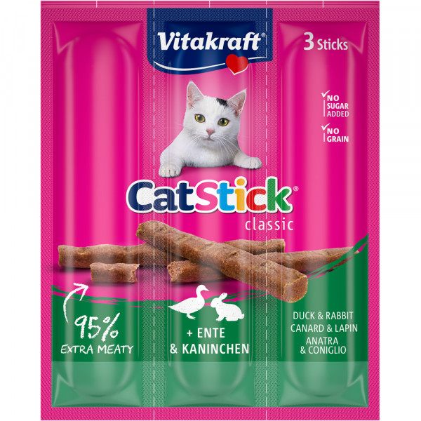 Vitakraft Cat Stick mini Ente und Kaninchen 3 x 18 g