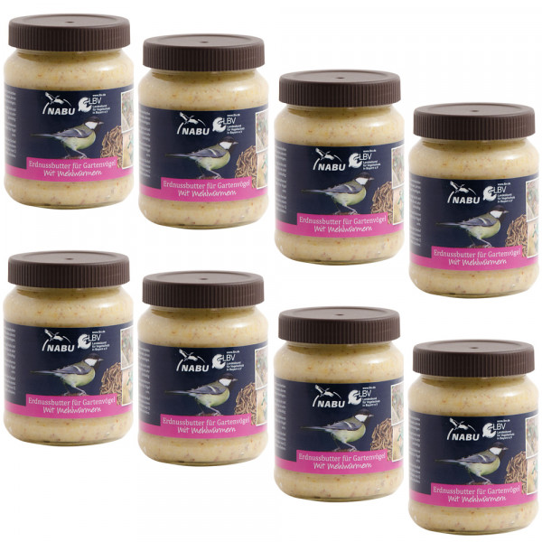 Erdnussbutter für Vögel mit Mehlwürmern 101910815 8 Gläser im SPARKARTON je 330 g
