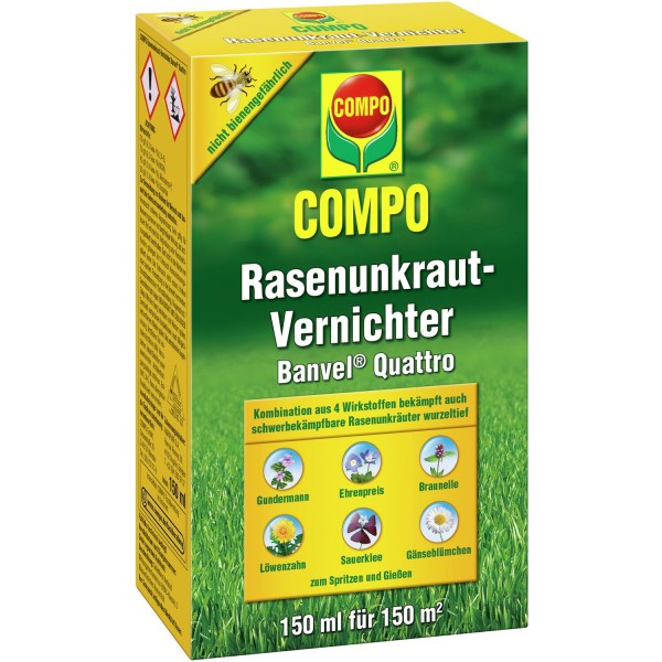 COMPO Rasenunkraut-Vernichter Banvel® Quattro 150 ml (Flasche mit Dosierbecher)