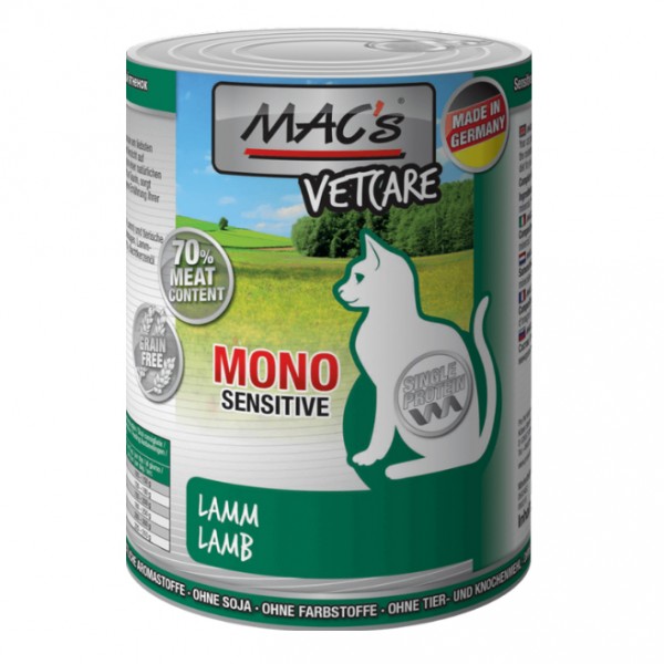 MAC’s Cat Vetcare MONO Sensitive Lamm 400 g Dose
