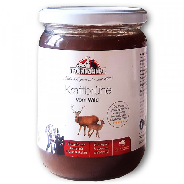 BARF-Ergänzung Kraftbrühe (vom Wild) 485 ml für Hund und Katze