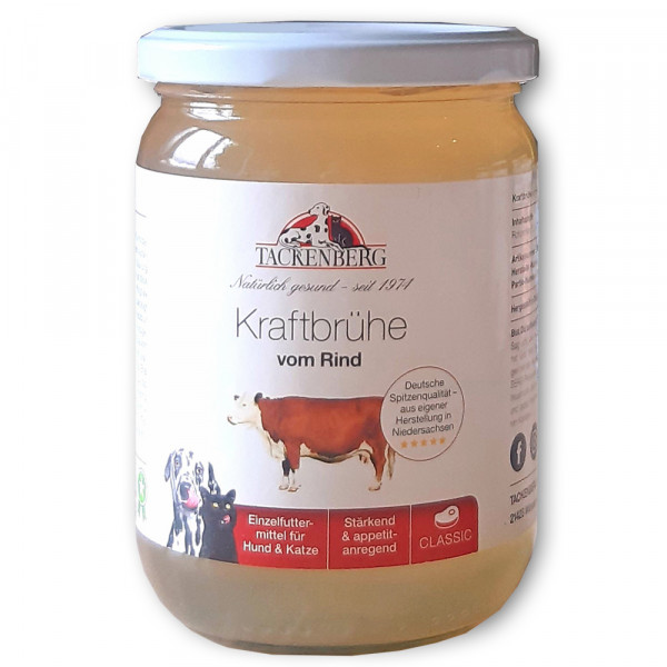 BARF-Ergänzung Kraftbrühe (vom Rind) 485 ml für Hund und Katze