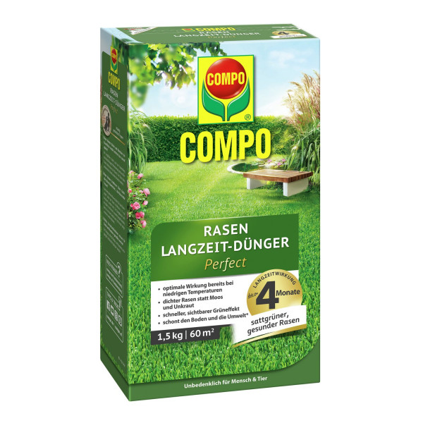 COMPO Rasen Langzeit-Dünger Perfect 1,5 kg für bis zu 60 m²