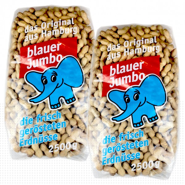 Original Jumbo Speise-Erdnüsse 2 x 2,5 kg (= 5 kg) frische Röstung