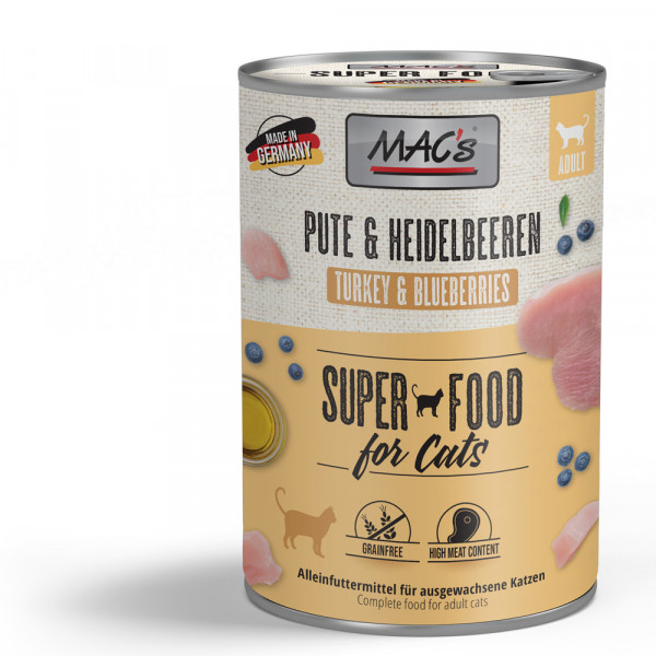 MAC’s Cat Pute & Heidelbeeren getreidefrei 400 g Dose