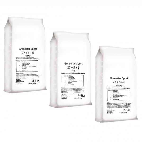 GreenStar Sport 27+5+6 (+2MgO) Rasendünger 3 x 20 kg