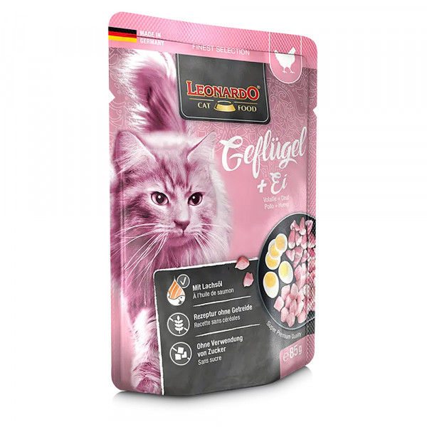 NEU Leonardo FINEST SELECTION Geflügel & Ei 85 g (Frischebeutel)
