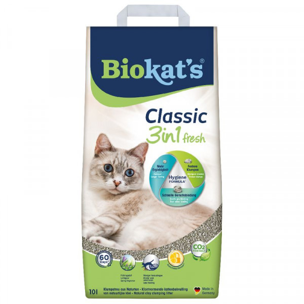 Biokats Fresh 3in1 Katzenstreu (klumpend) 10 Liter mit Frühlingsduft
