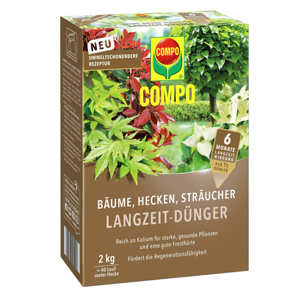 COMPO Bäume, Hecken, Sträucher Langzeit-Dünger 2 kg Schachtel