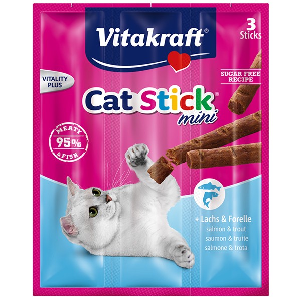 Vitakraft Cat Stick ® mini + Lachs & Forelle 3 Stück 18 g