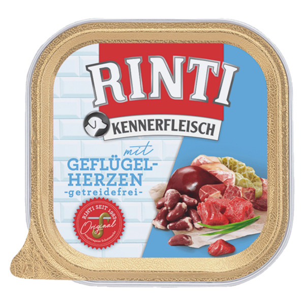 Rinti Kennerfleisch Geflügelherzen Schale 300 g getreidefrei