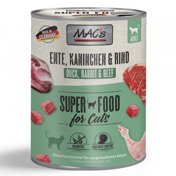 MAC's Cat Ente, Kaninchen & Rind 800 g Dose