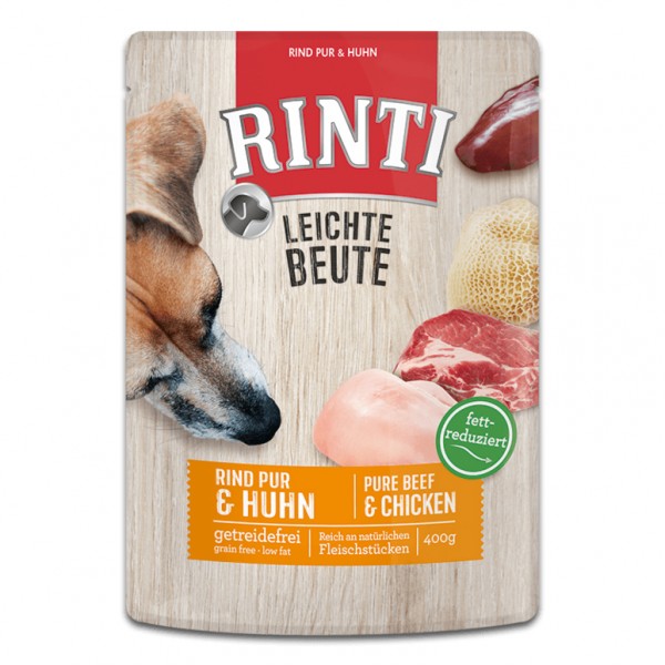 Rinti Leichte Beute Rind pur + Huhn 400 g Frischebeutel
