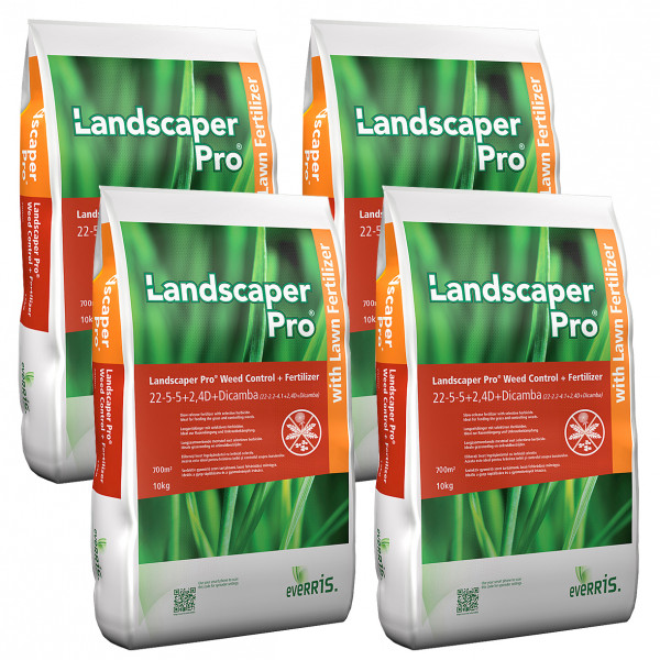 ICL Landscaper Pro Weed Control Rasendünger mit Unkrautvernichter 4 x 10 kg