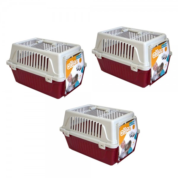 3 x Ferplast Transportbox Atlas 10 open + Kissen