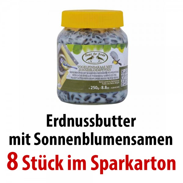 FB279 Erdnussbutter mit Sonnenblumensamen 8 Gläser im SPARKARTON je 250 g