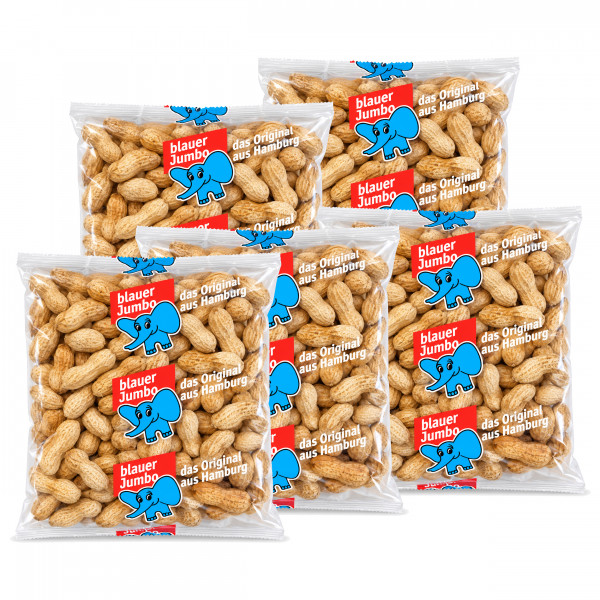 Original Jumbo Speise-Erdnüsse 5 x 300 g (= 1,5 kg) frische Röstung 2026