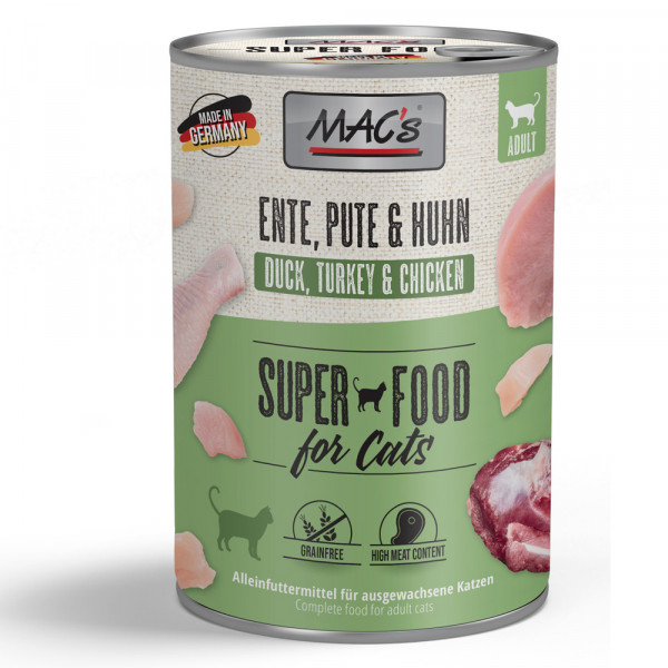 MAC's Cat Ente, Pute & Huhn getreidefrei 400 g Dose