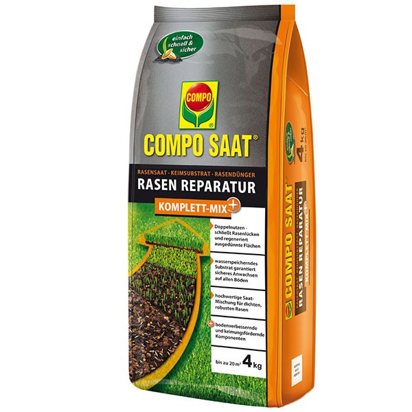COMPO SAAT Rasen Reparatur Komplett-Mix+ 4 kg für bis zu 20 m²
