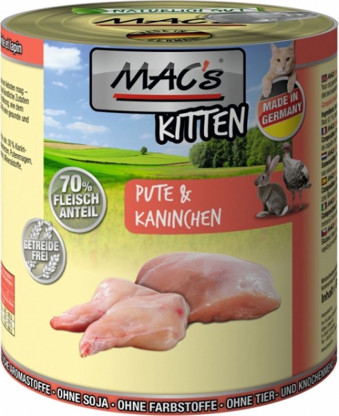 MAC’s Cat Kitten Pute & Kaninchen 800 g Dose