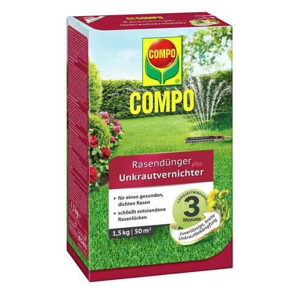 COMPO Rasendünger plus Unkrautvernichter 1,5 kg / 50 m²