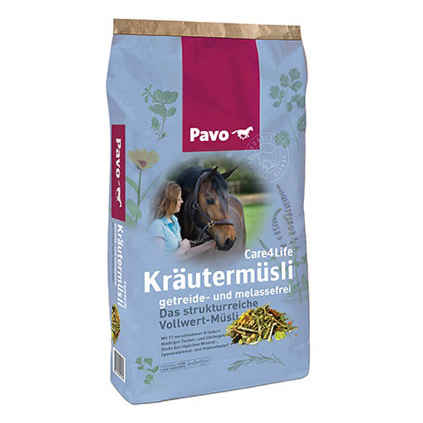 Pavo Care4Life STRUKTURREICHES KRÄUTERMÜSLI FÜR DIE TÄGLICHE FÜTTERUNG 15 kg