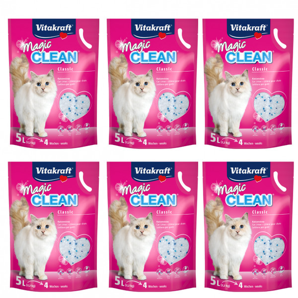 Original Vitakraft Magic Clean Katzenstreu 6 Beutel je 5 Liter (= 30 Liter)