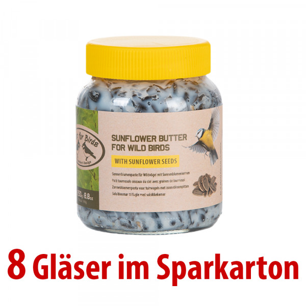 Sonnenblumenpaste für Wildvögel 8 Gläser im SPARKARTON (8 x 250 g = 2 kg) FB279