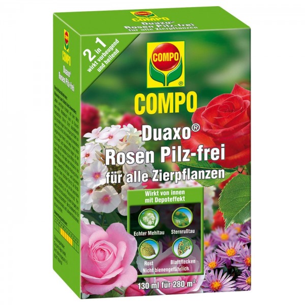 COMPO Duaxo Rosen Pilz-frei für alle Zierpflanzen 130 ml für 280 m²