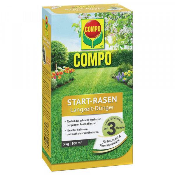 COMPO Start-Rasen Langzeit-Dünger 3 kg / 100 m² Schachtel
