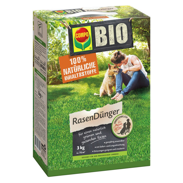 COMPO BIO Rasendünger 3 kg / 75 m³