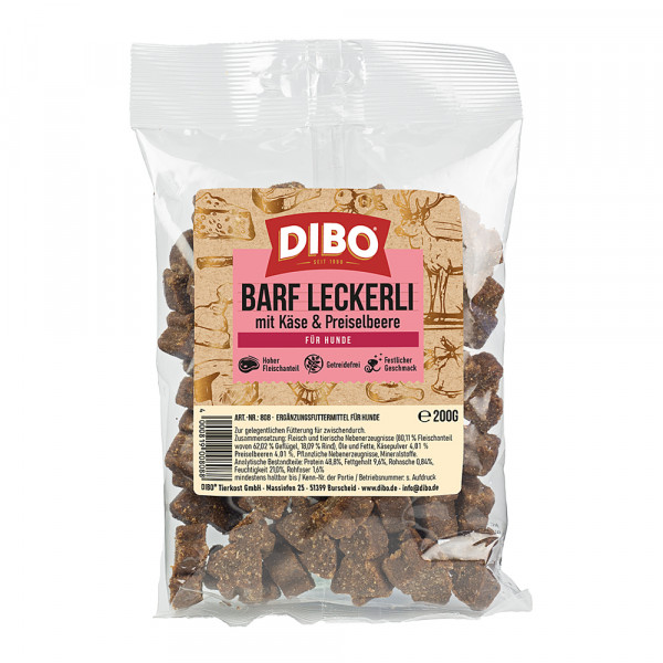 NEU Dibo Leckerlis mit Käse & Preiselbeeren 200 g