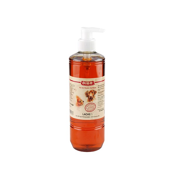 DIBO Lachsöl 500ml-Flasche mit Pumpe für Hund & Katze
